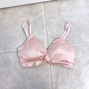 NEW Light Pink Shiny Bra Twist Style (Size: One Size)